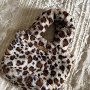 Leopard Print Faux Fur Handbag